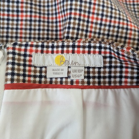 Boden Tartersall Plaid Check Pencil Skirt Brown Size 6P - Picture 8 of 9